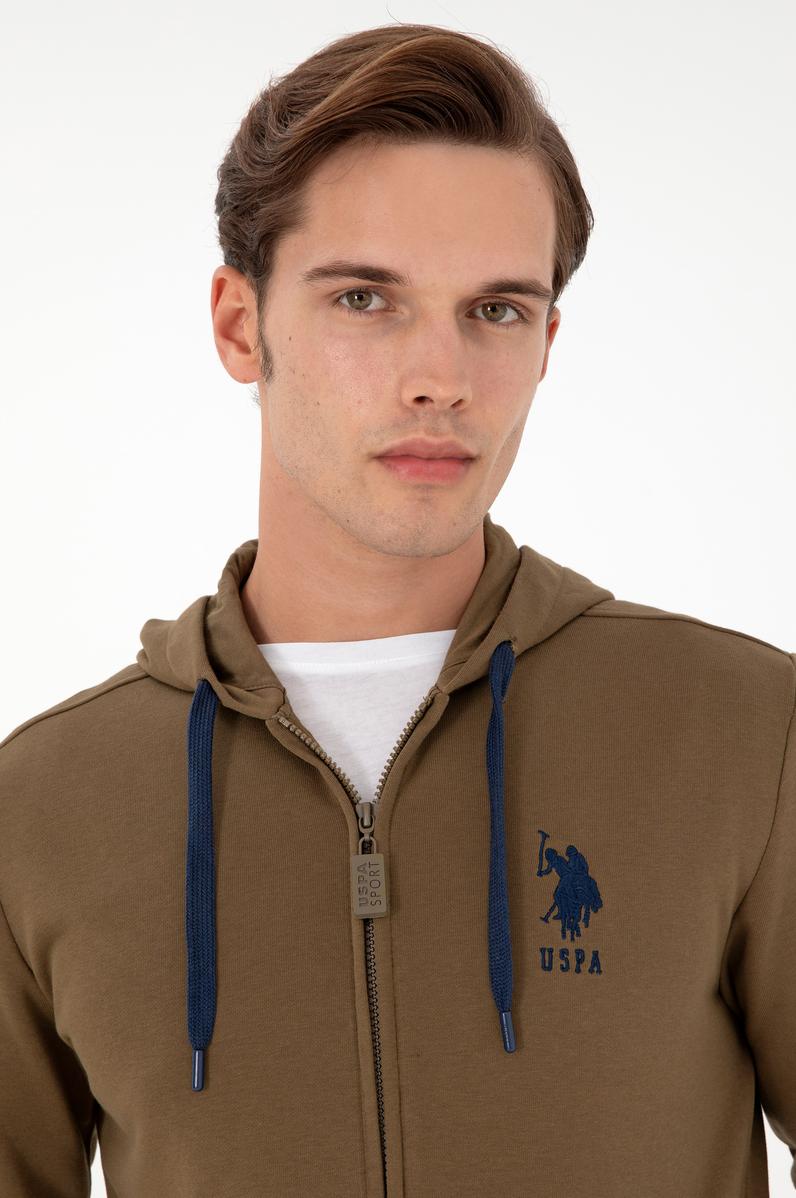 Erkek Haki Örme Hırka