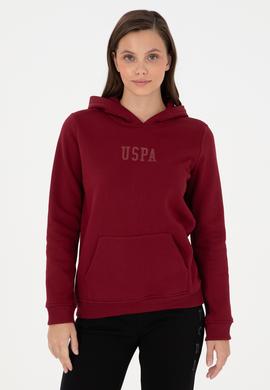 Kadın Bordo Basic Kapüşonlu Sweatshirt - 50289536015