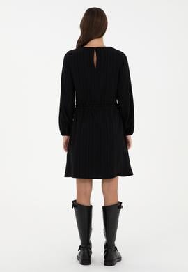 Kadın Siyah Mini Boy Dokuma Elbise - 50289860013