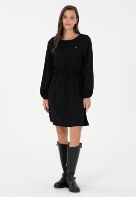 Kadın Siyah Mini Boy Dokuma Elbise - 50289860013