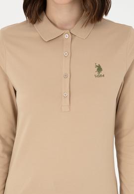 Kadın Kum Basic Polo Yaka Sweatshirt - 50289541134