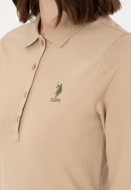 Kadın Kum Basic Polo Yaka Sweatshirt - 50289541134