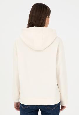 Kadın Krem Kapüşonlu Sweatshirt - 50298586007