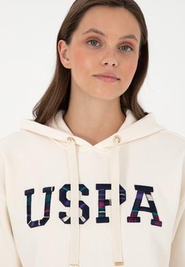 Kadın Krem Kapüşonlu Sweatshirt - 50298586007