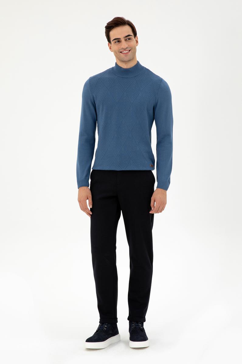 Erkek Lacivert Kanvas Pantolon