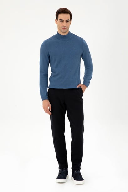 Erkek Carrot Fit Lacivert Kanvas Pantolon