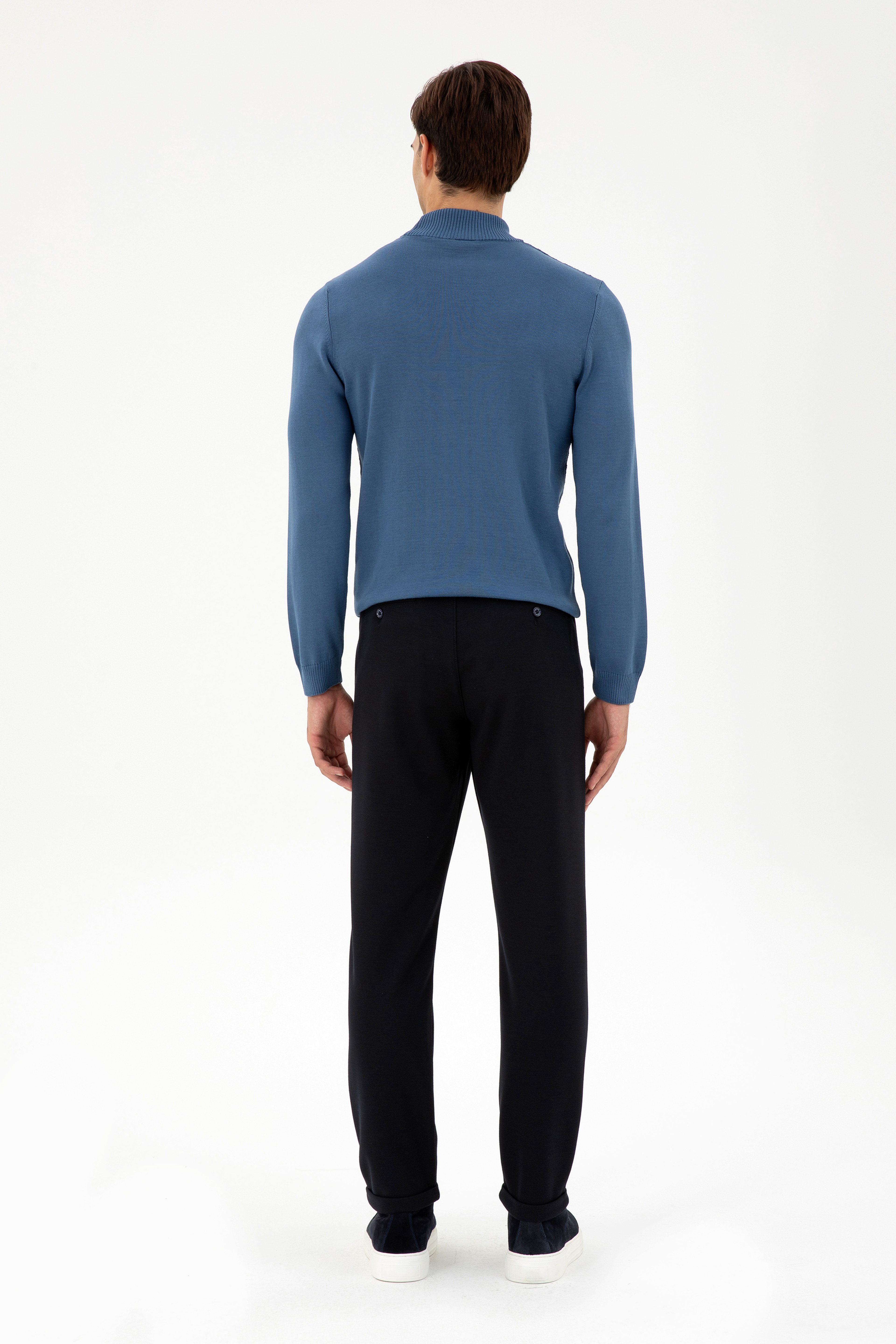 Erkek Carrot Fit Lacivert Kanvas Pantolon - Image 4