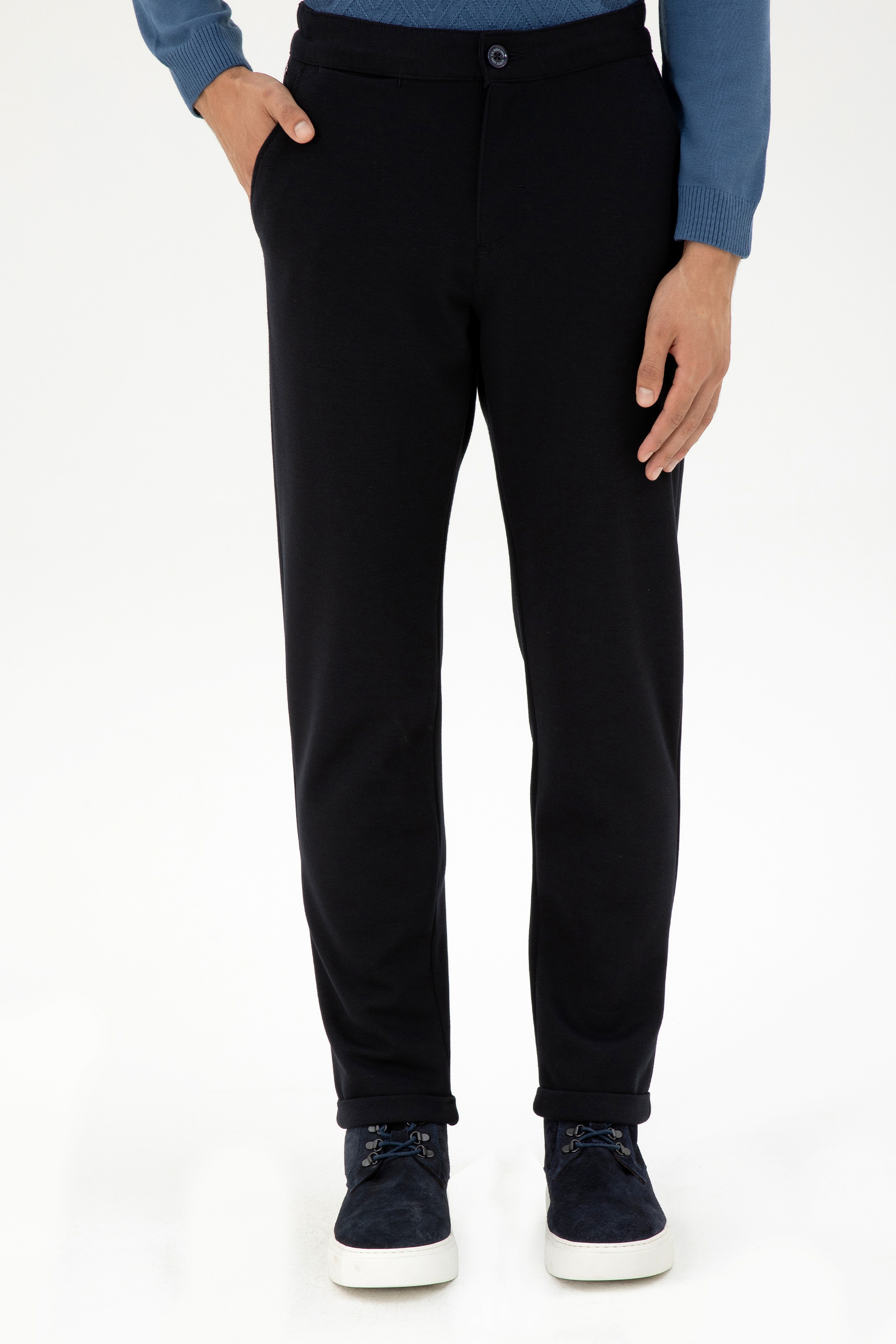 Erkek Carrot Fit Lacivert Kanvas Pantolon