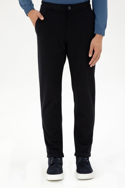 Erkek Carrot Fit Lacivert Kanvas Pantolon