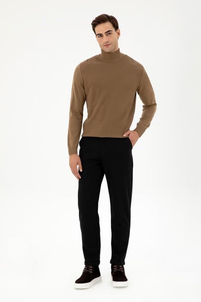 Erkek Carrot Fit Siyah Kanvas Pantolon