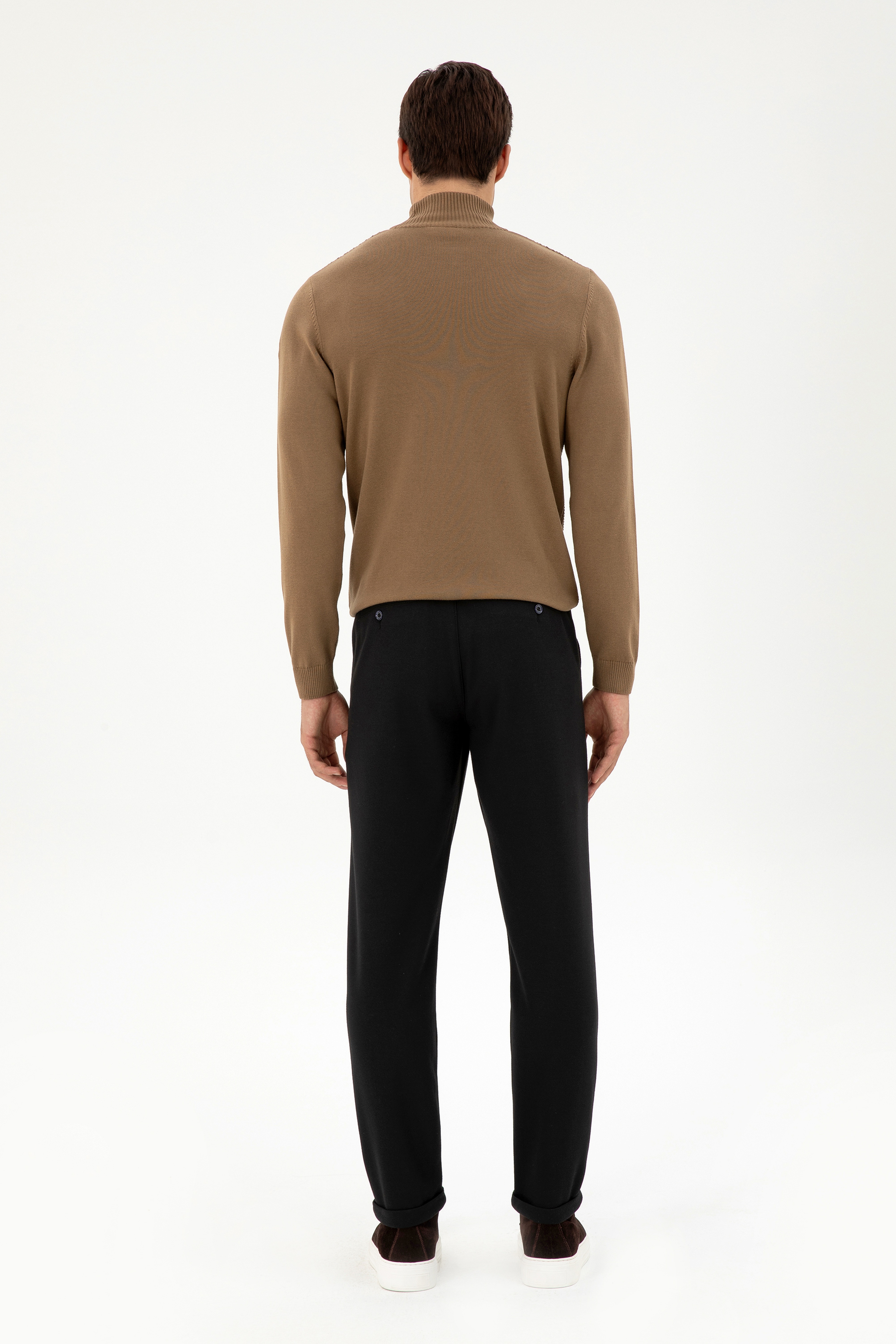 Erkek Carrot Fit Siyah Kanvas Pantolon - Image 4