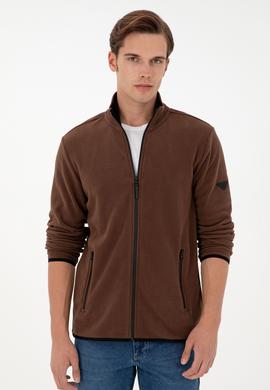 Erkek Kahverengi Basic Polar Hırka - 50298066067