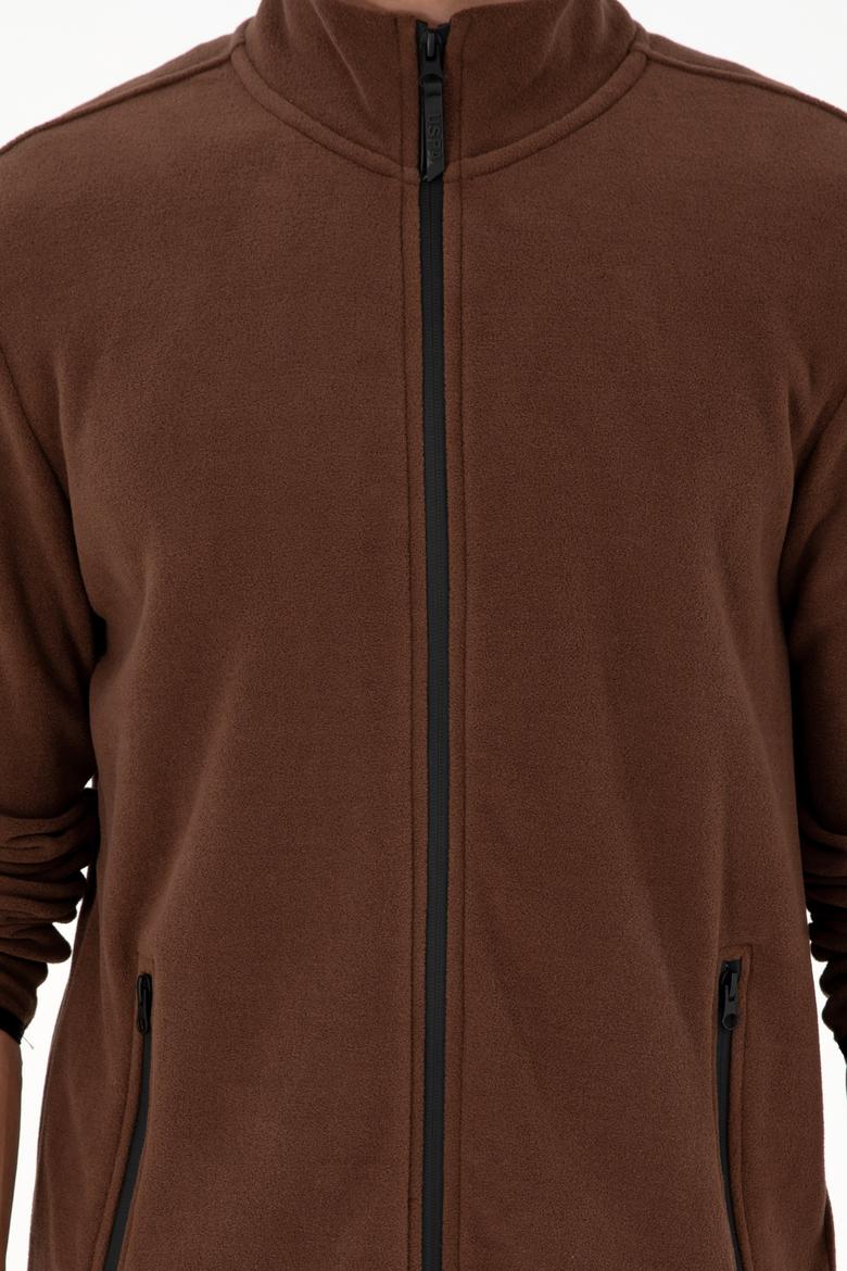 Erkek Kahverengi Basic Polar Hırka - 50298066067