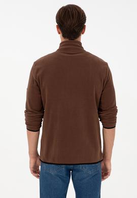 Erkek Kahverengi Basic Polar Hırka - 50298066067