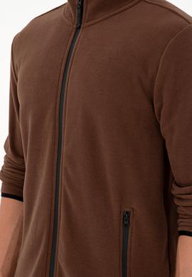 Erkek Kahverengi Basic Polar Hırka - 50298066067