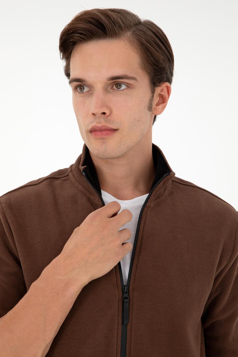 Erkek Kahverengi Basic Polar Hırka - 50298066067