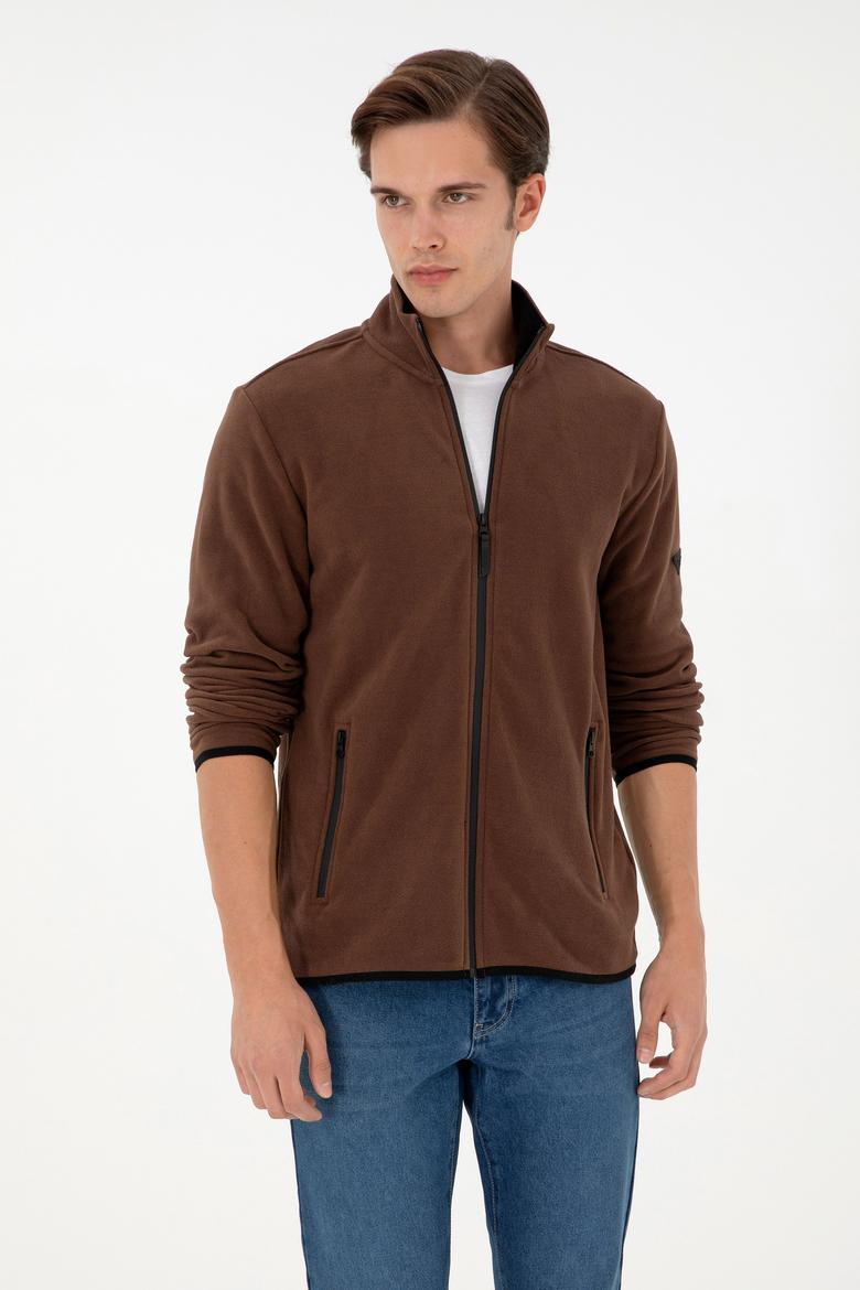 Erkek Kahverengi Basic Polar Hırka