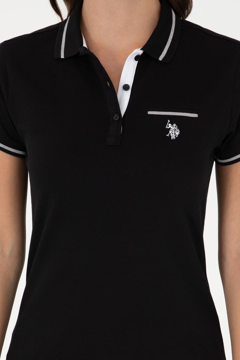 Kadın Siyah Polo Yaka Tişört - 50280039014