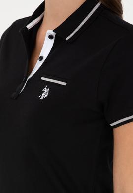 Kadın Siyah Polo Yaka Tişört - 50280039014