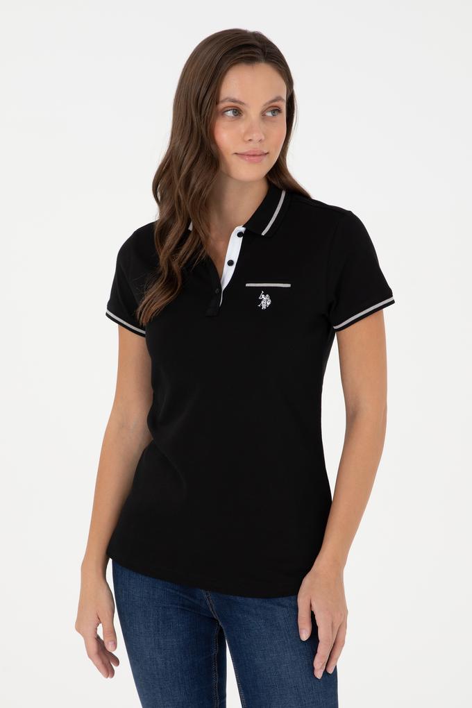 Kadın Siyah Polo Yaka Tişört