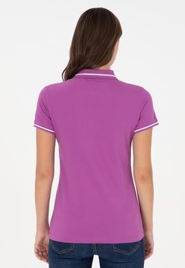 Kadın Mor Polo Yaka Tişört - 50280039070