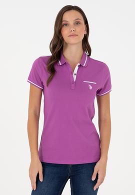 Kadın Mor Polo Yaka Tişört - 50280039070