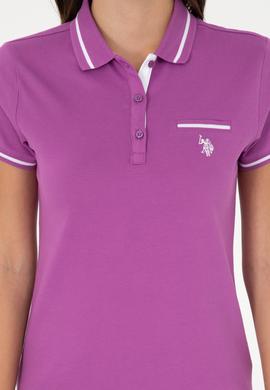 Kadın Mor Polo Yaka Tişört - 50280039070