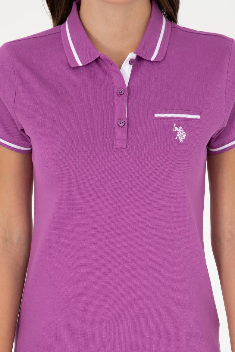 Kadın Mor Polo Yaka Tişört - 50280039070