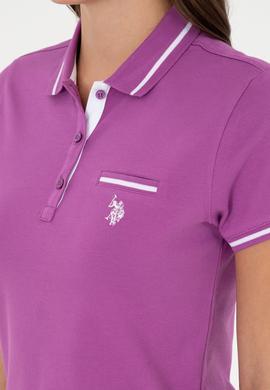 Kadın Mor Polo Yaka Tişört - 50280039070