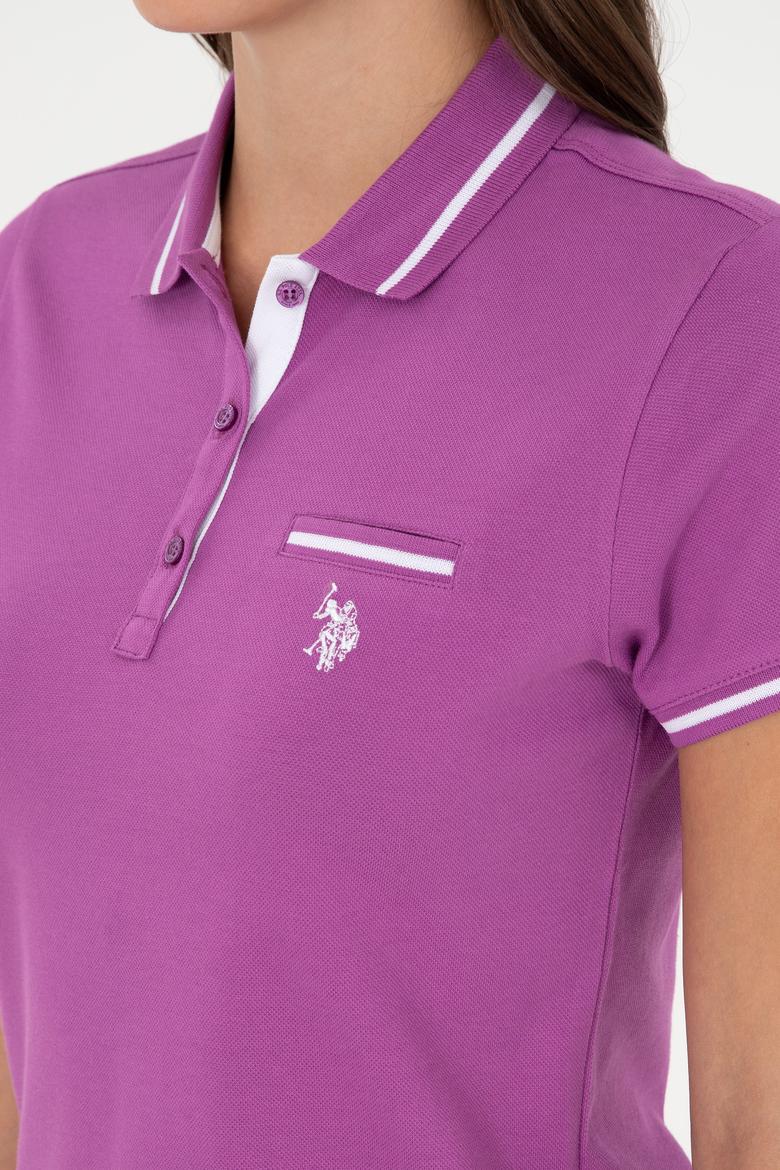Kadın Mor Polo Yaka Tişört - 50280039070