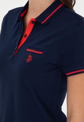 Kadın Lacivert Polo Yaka Tişört - 50280039005