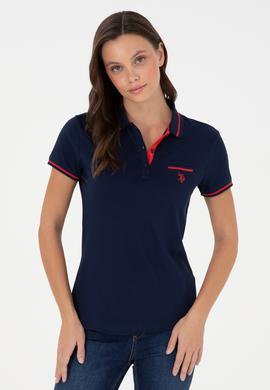 Kadın Lacivert Polo Yaka Tişört - 50280039005