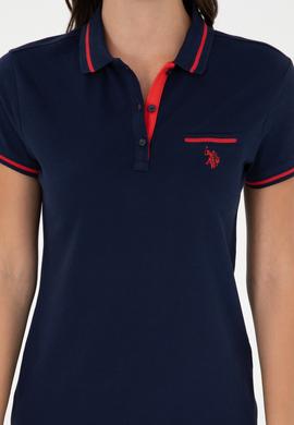 Kadın Lacivert Polo Yaka Tişört - 50280039005