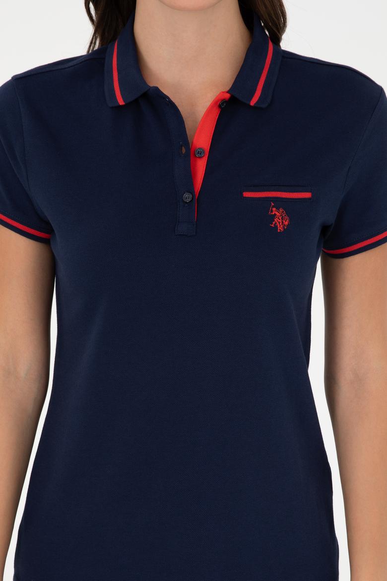 Kadın Lacivert Polo Yaka Tişört - 50280039005