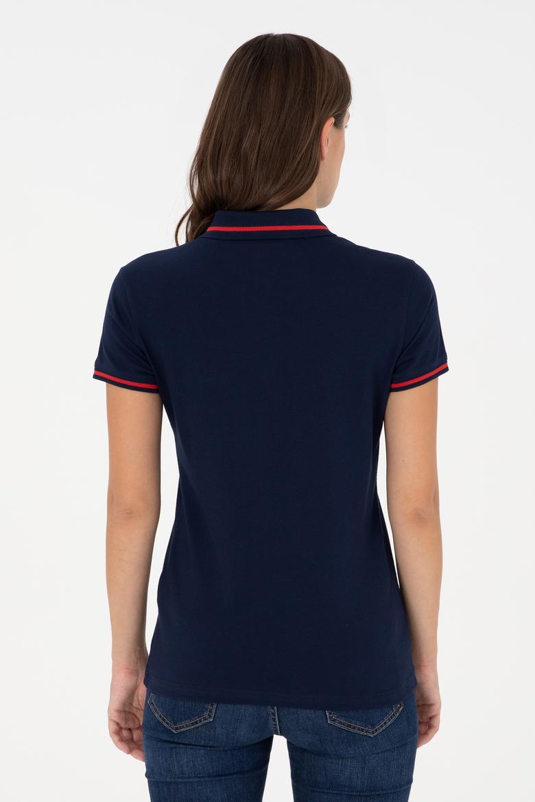 Kadın Lacivert Polo Yaka Tişört - 50280039005