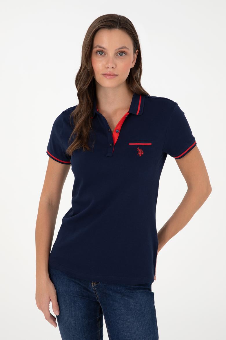 Kadın Lacivert Polo Yaka Tişört - 50280039005