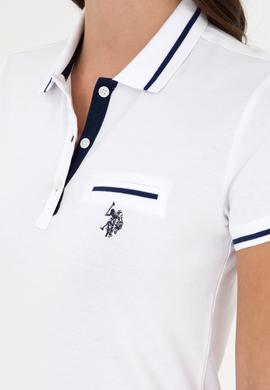 Kadın Beyaz Polo Yaka Tişört - 50280039026