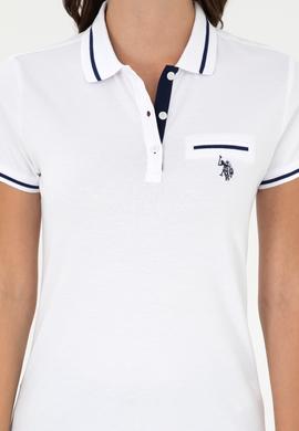 Kadın Beyaz Polo Yaka Tişört - 50280039026