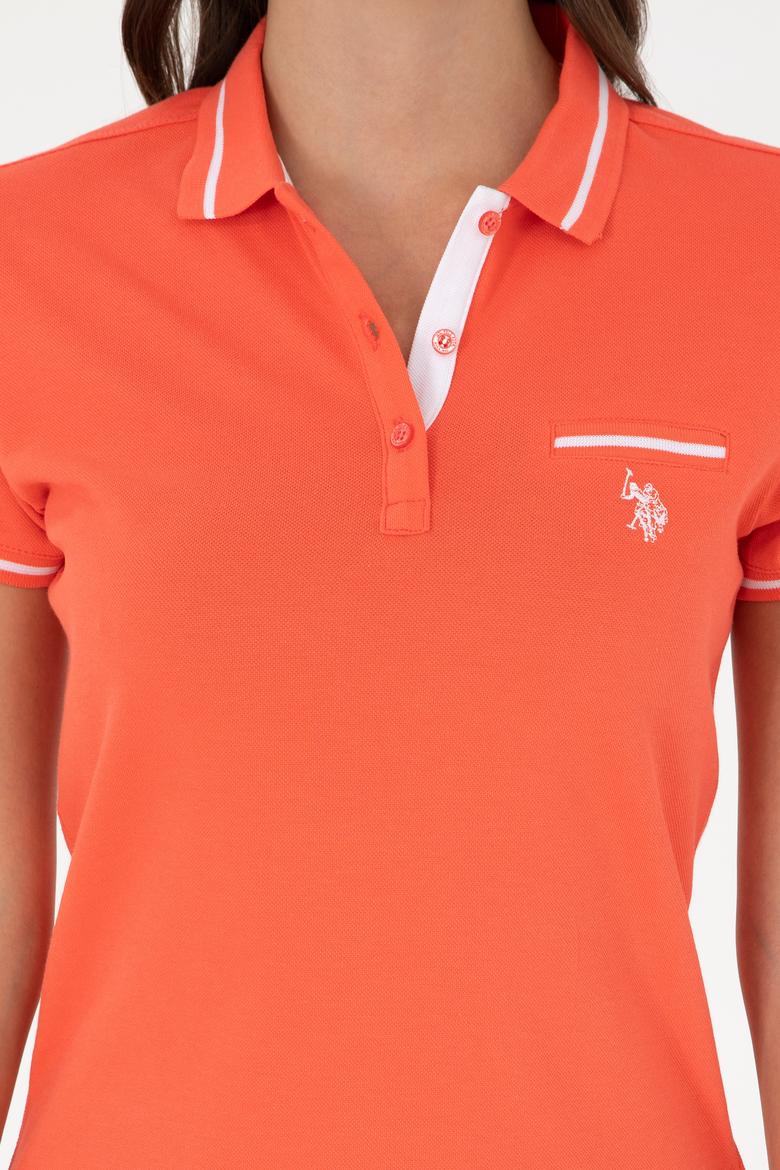 Kadın Nar Çiçeği Polo Yaka Tişört - 50280039043