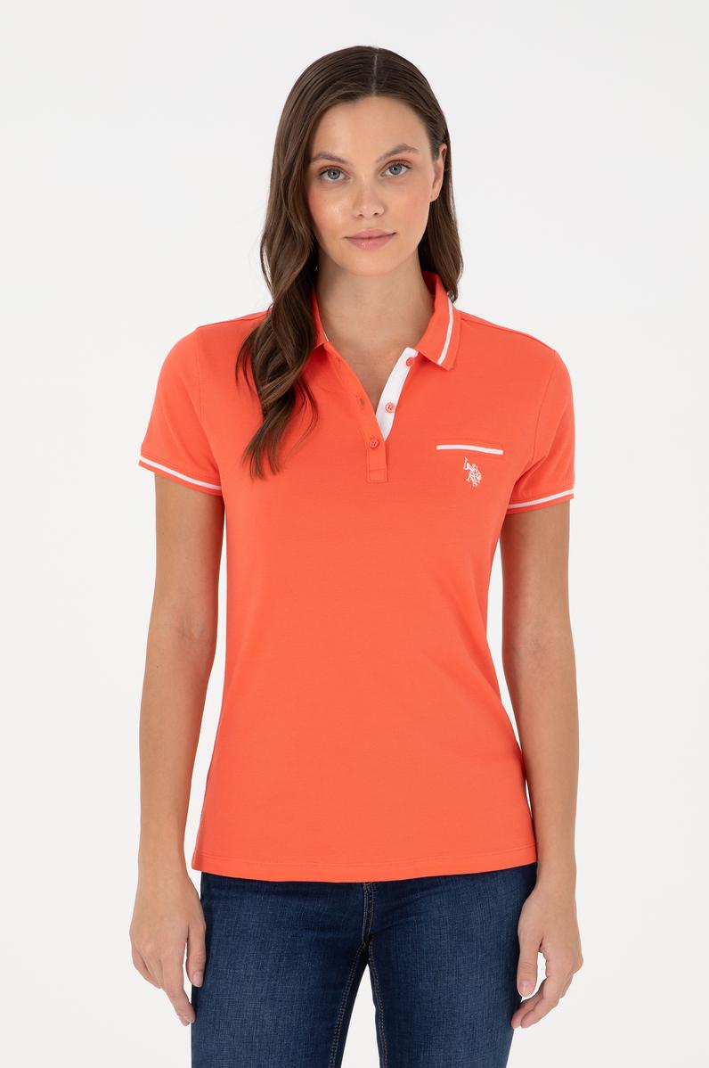 Kadın Nar Çiçeği Polo Yaka Tişört