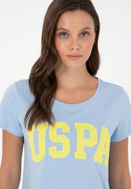 Kadın Açık Mavi Bisiklet Yaka Basic Tişört - 50280036156