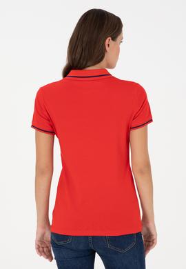 Kadın Kırmızı Polo Yaka Tişört - 50280039038