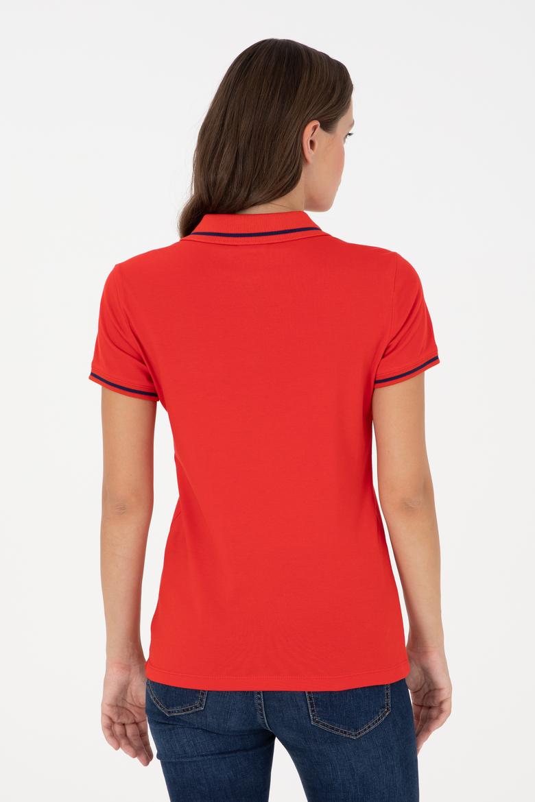 Kadın Kırmızı Polo Yaka Tişört - 50280039038