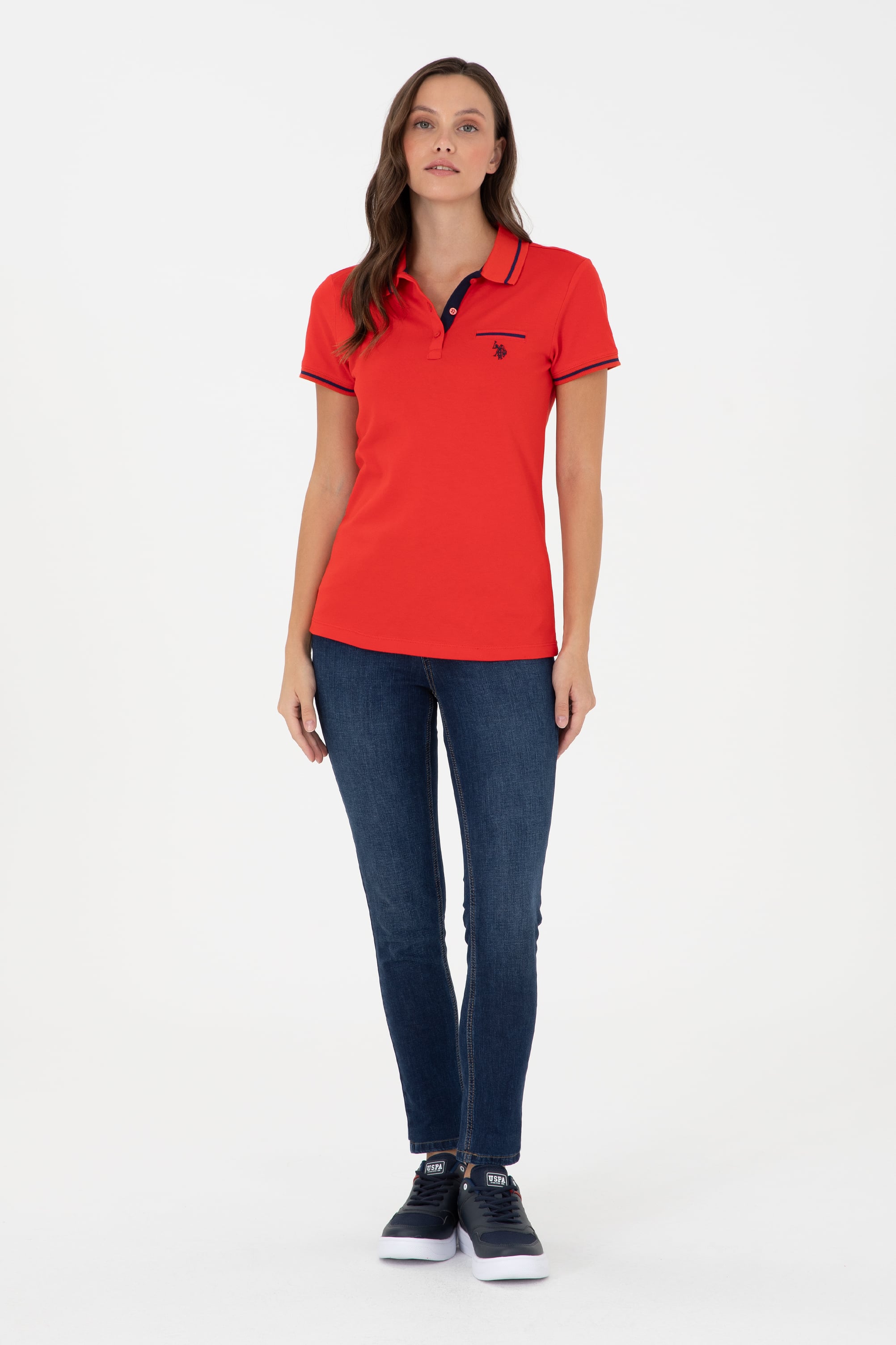 پولوشرت اندامی یقه پولو زنانه یو اس پولو | U.S. Polo Assn. - تصویر 4