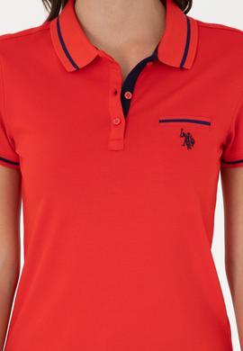 Kadın Kırmızı Polo Yaka Tişört - 50280039038