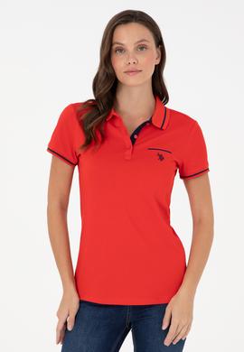 Kadın Kırmızı Polo Yaka Tişört - 50280039038