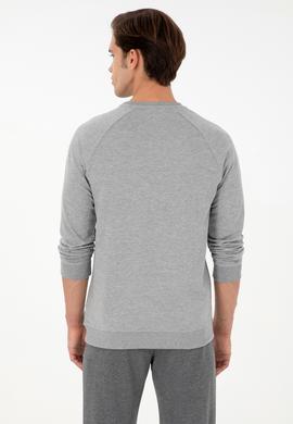 Erkek Gri Melanj Basic Sweatshirt - 50289030017