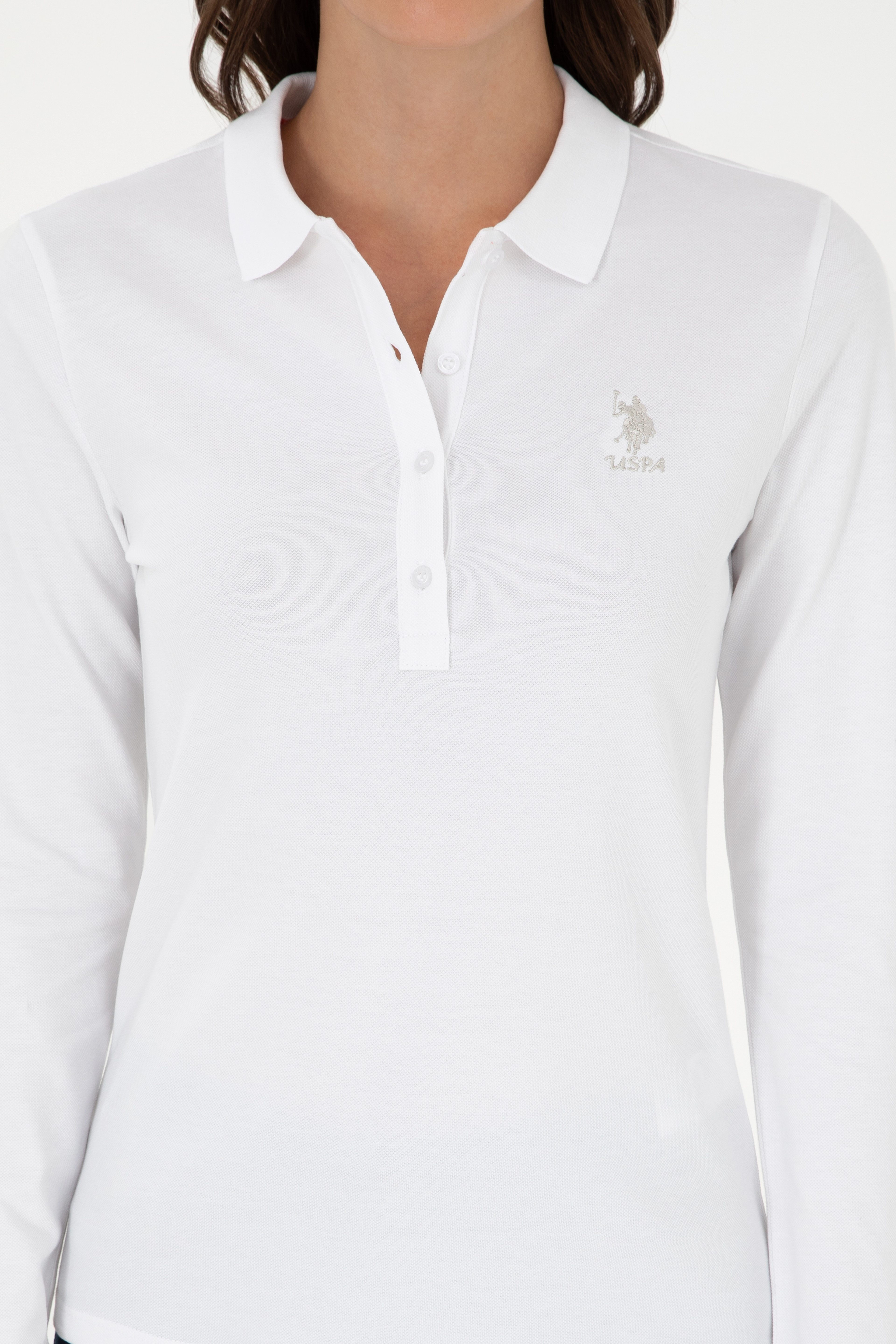 Kadın Beyaz Basic Sweatshirt - Image 6