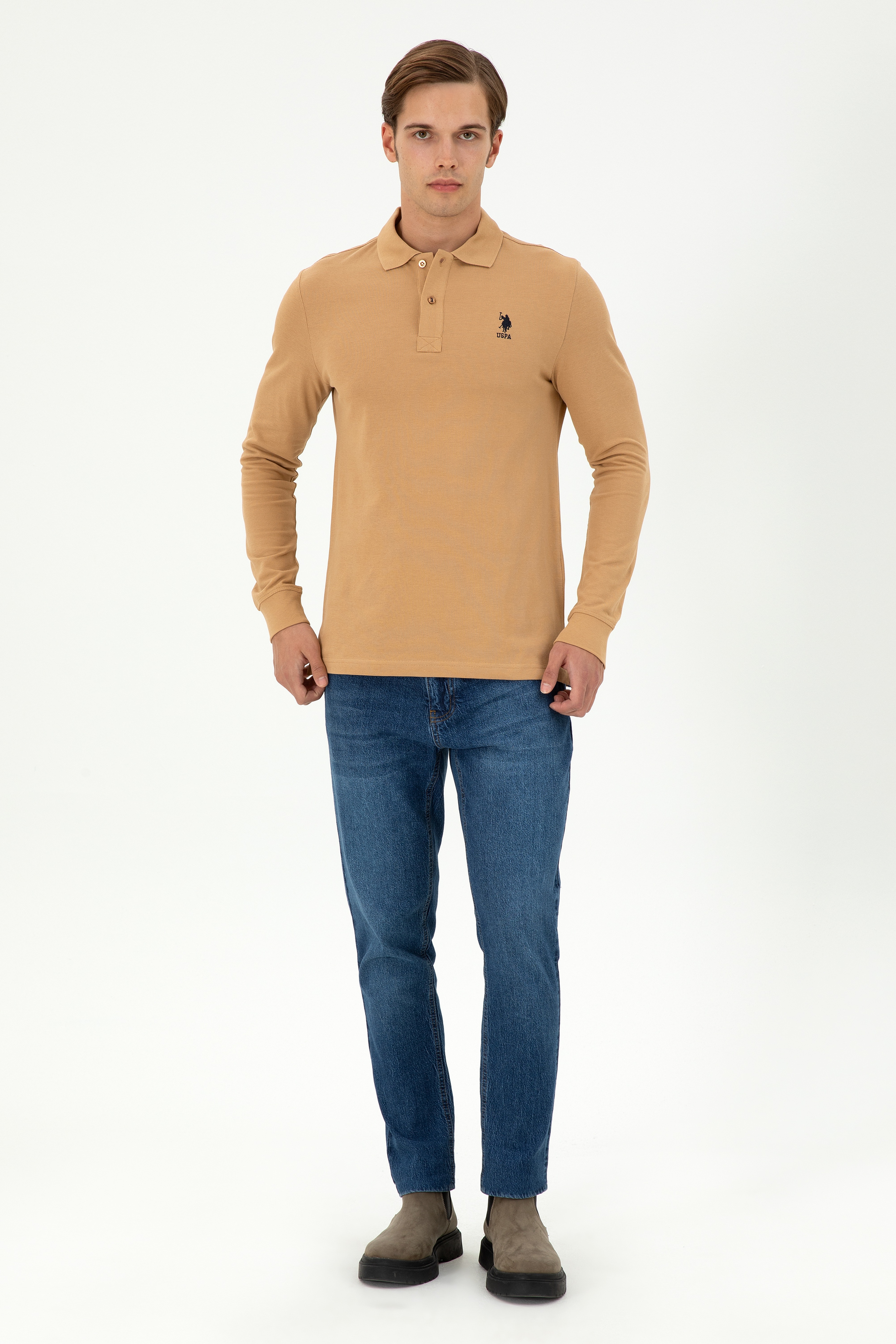 Erkek Camel Basic Sweatshirt - Image 4