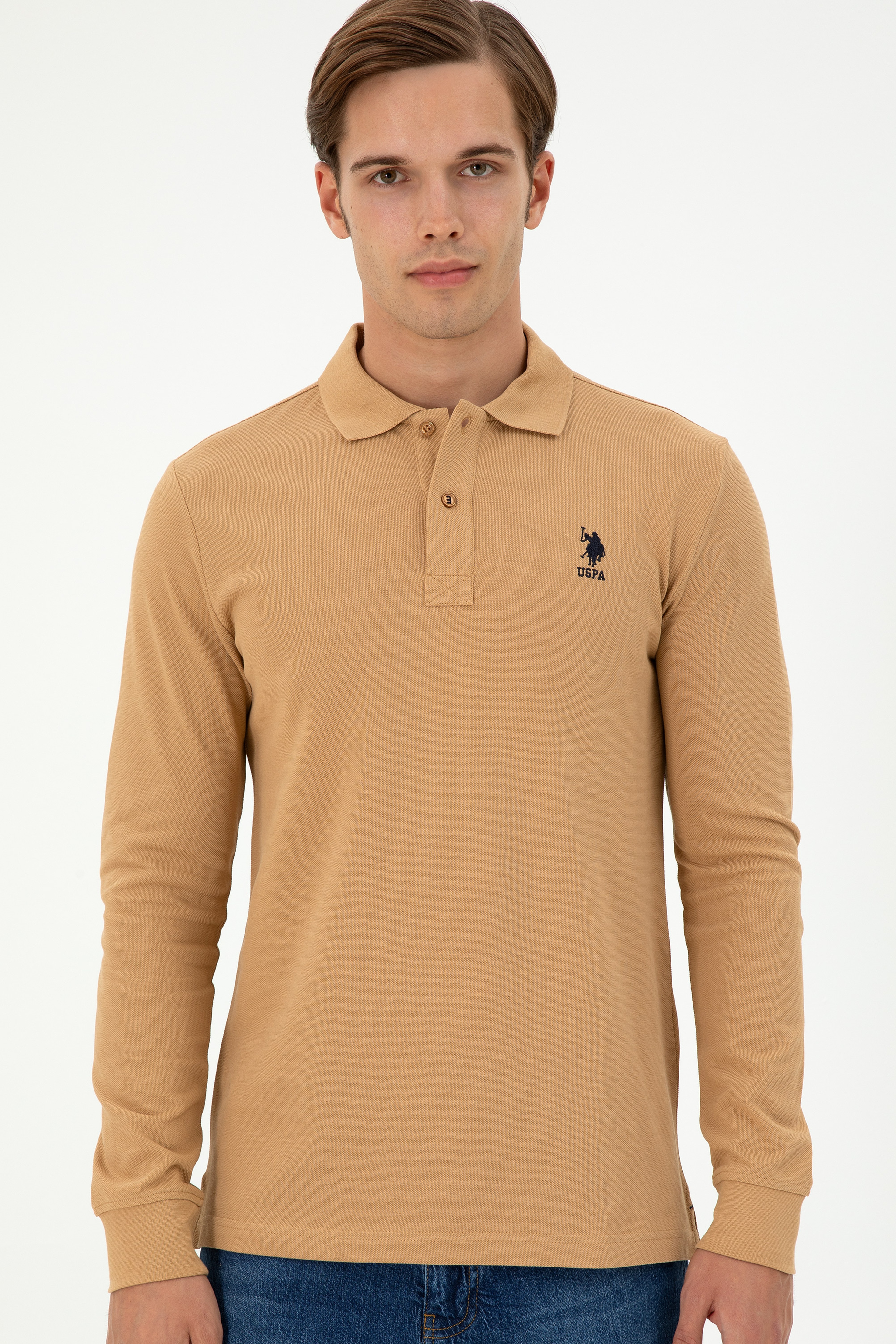 Erkek Camel Basic Sweatshirt - Image 3